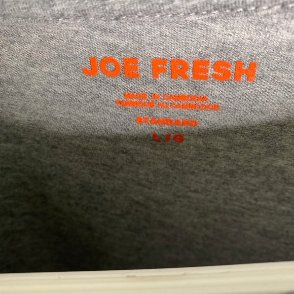 Joe Fresh Men's T-Shirt Crew Neck Cotton Grey Size L - Picture 2 of 5
